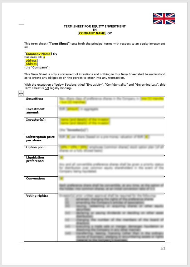 Term Sheet
