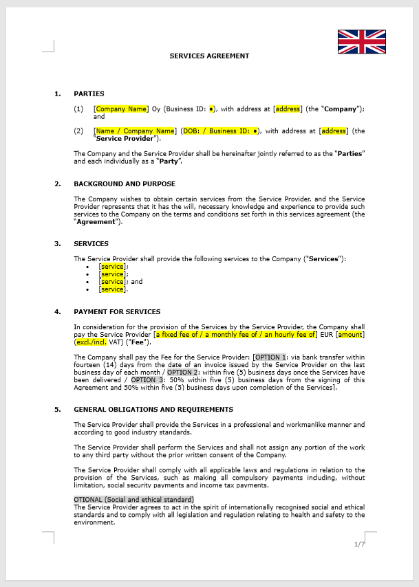 Services Agreement