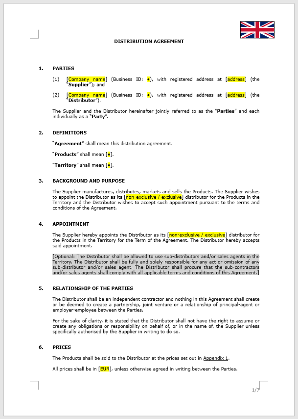 Distribution Agreement