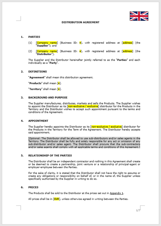 Distribution Agreement