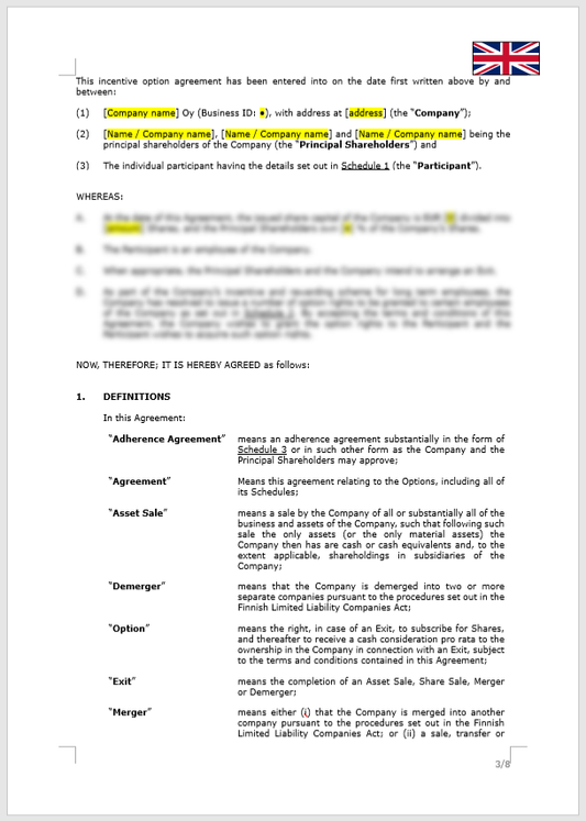 Incentive Option Agreement