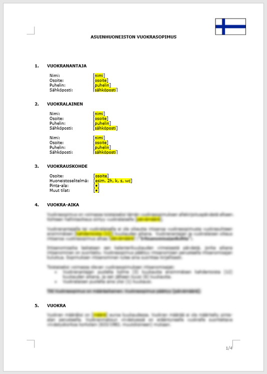 Asuinhuoneiston vuokrasopimus